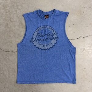 Harley Davidson Orlando Florida Tank Top Men's Size Large Heather Blue